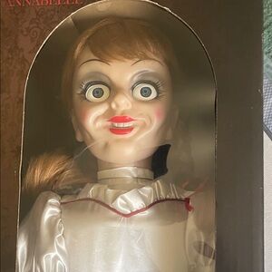 Creepy Doll with White Dress and Red Accents